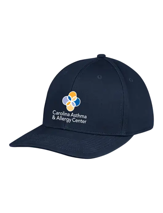 Premium Modern Structured Twill Navy Snapback Cap w/Carolina Asthma Logo