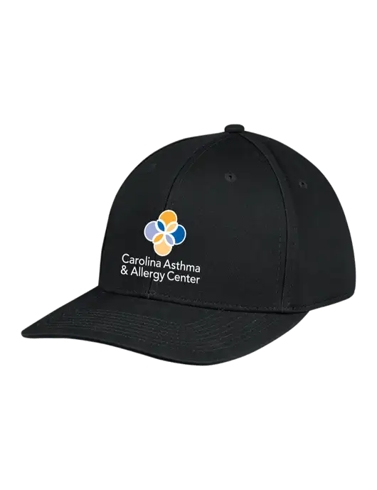 Premium Modern Structured Twill Black Snapback Cap w/Carolina Asthma Logo