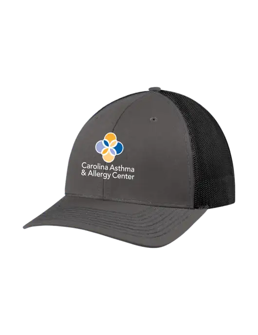 Richardson Adjustable Snapback Original 112 Trucker Cap Dark Grey w/Black Mesh w/Carolina Asthma Logo