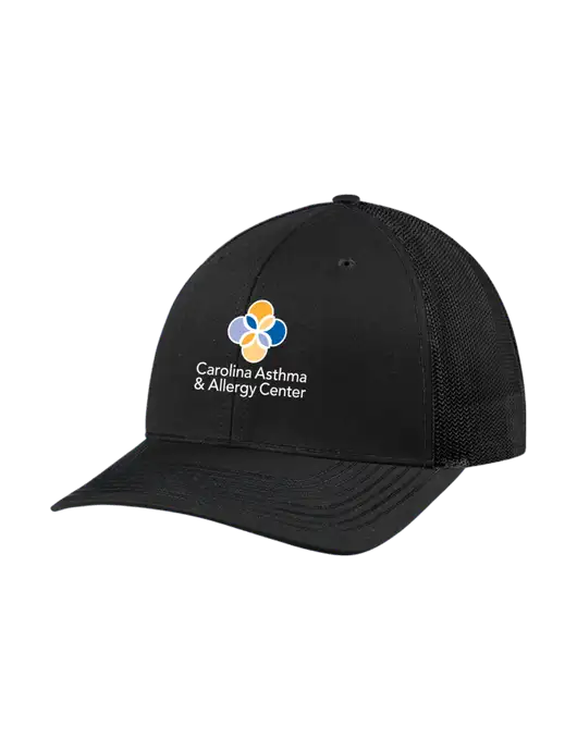 Richardson Adjustable Snapback Original 112 Trucker Cap Black w/Black Mesh w/Carolina Asthma Logo