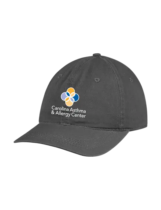Garment Washed Unstructured Twill Charcoal Cap w/Carolina Asthma Logo