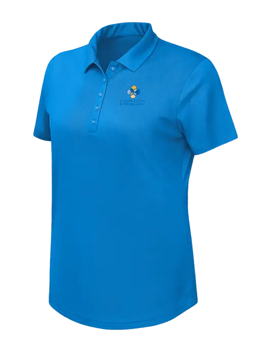 Callaway Womens Birdseye Dark Carolina Blue Polo w/Carolina Asthma Logo