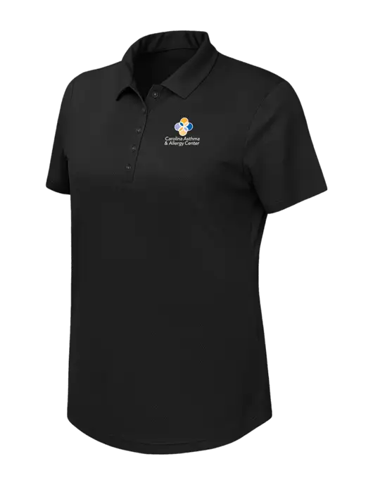 Callaway Womens Birdseye Black Polo w/Carolina Asthma Logo