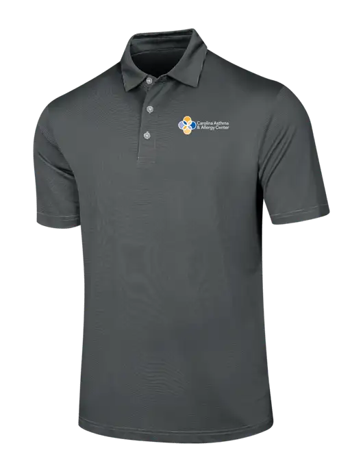 Callaway Black Fine Line Stripe Polo w/Carolina Asthma Logo