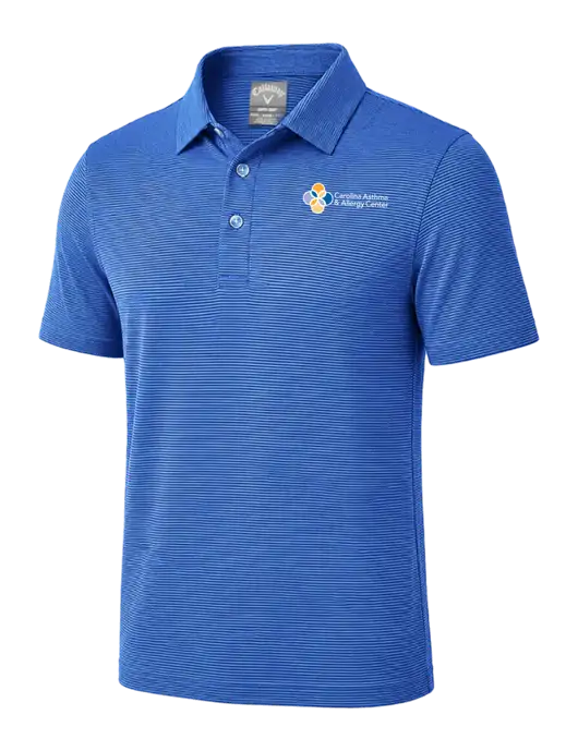 Callaway Royal Blue Fine Line Stripe Polo w/Carolina Asthma Logo