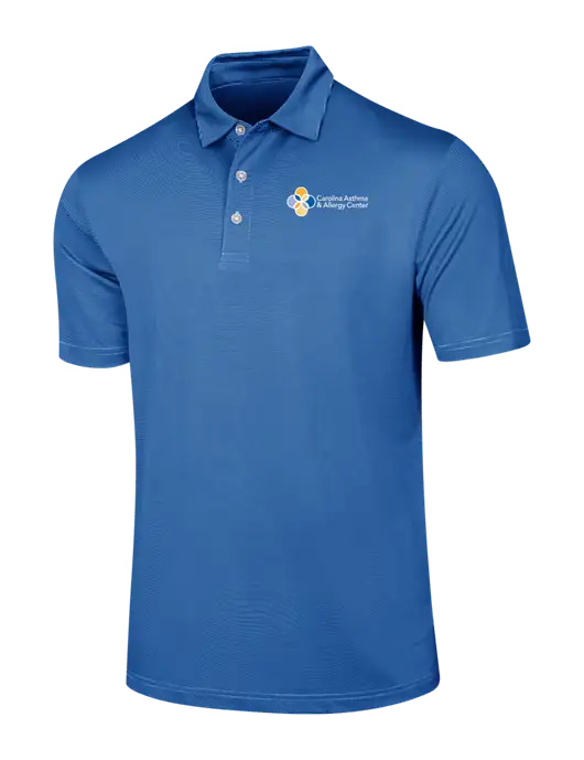 Callaway Royal Blue Fine Line Stripe Polo w/Carolina Asthma Logo