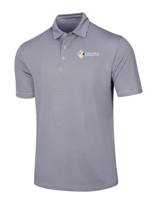 Callaway Navy Fine Line Stripe Polo w/Carolina Asthma Logo
