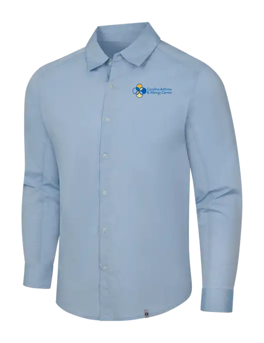 OGIO Light Blue Commuter Woven Shirt w/Carolina Asthma Logo