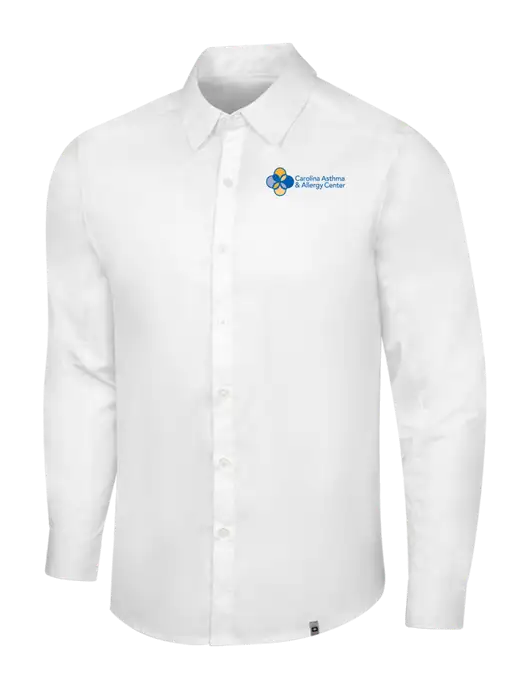 OGIO White Commuter Woven Shirt w/Carolina Asthma Logo