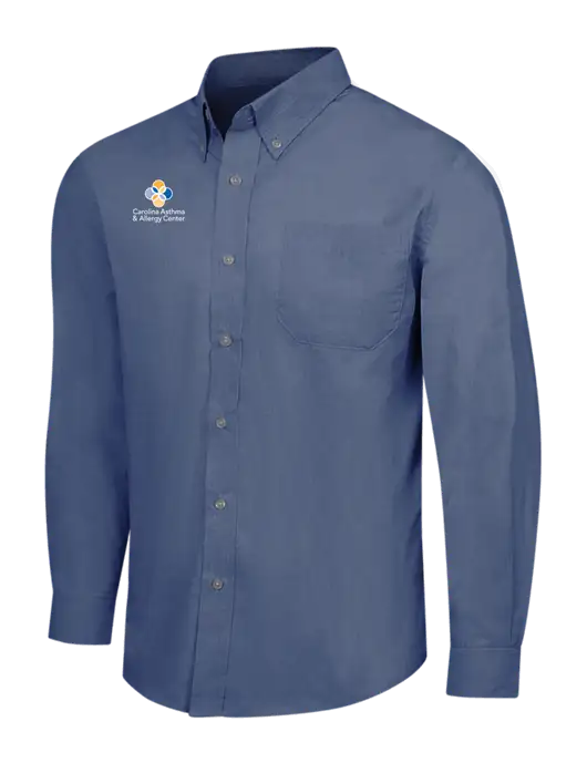 Light Navy Crosshatch Easy Care Shirt w/Carolina Asthma Logo