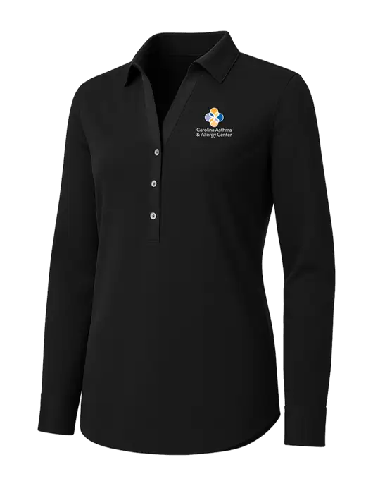 Womens Black City Stretch Shirt w/Carolina Asthma Logo