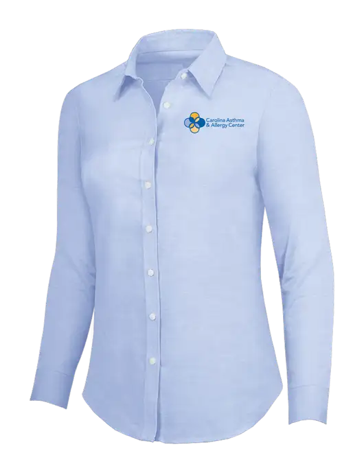 Light Blue Womens SuperPro Oxford Shirt w/Carolina Asthma Logo