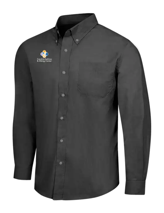 Soft Black Crosshatch Easy Care Shirt w/Carolina Asthma Logo