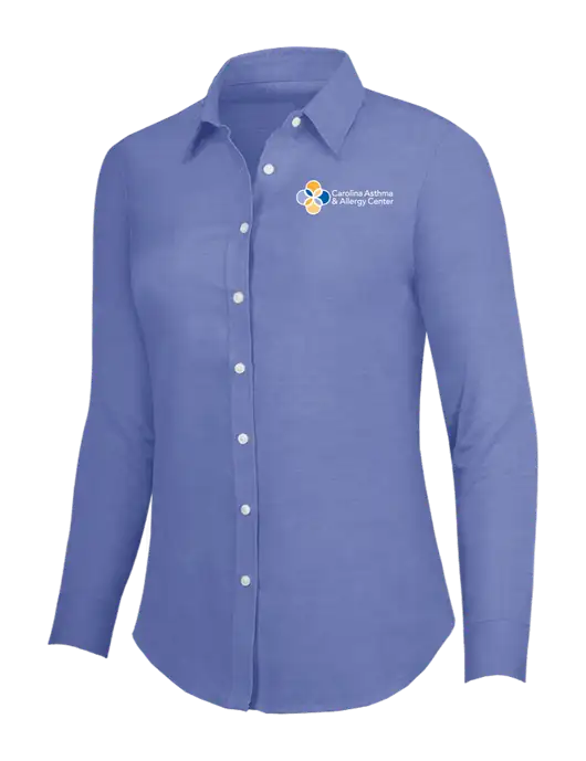 Navy Womens SuperPro Oxford Shirt w/Carolina Asthma Logo