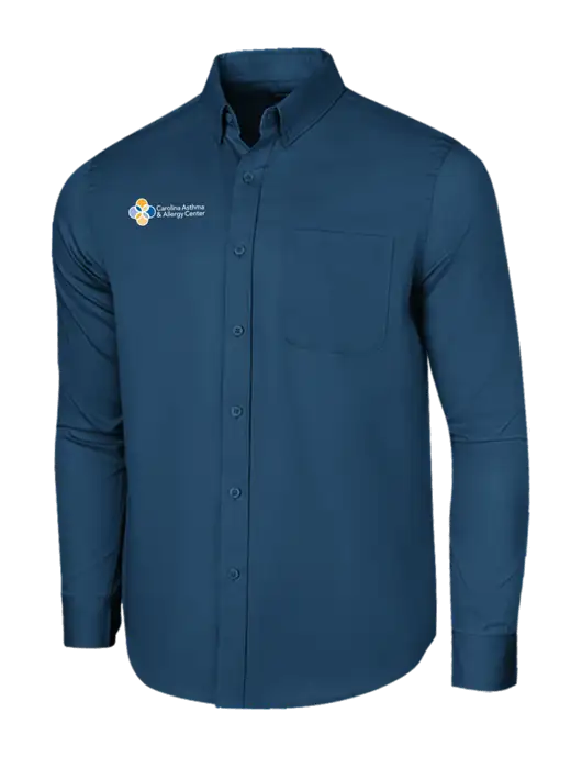 Long Sleeve Light Navy Superpro React Twill Shirt w/Carolina Asthma Logo