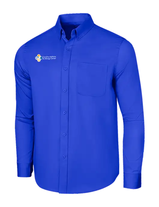 Long Sleeve Dark Royal Superpro React Twill Shirt w/Carolina Asthma Logo