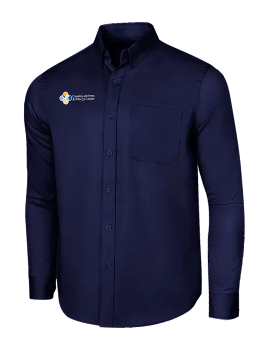 Long Sleeve Navy Superpro React Twill Shirt w/Carolina Asthma Logo