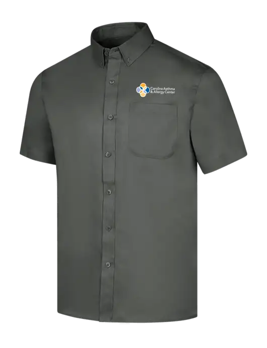 Short Sleeve Dark Grey Superpro React Twill Shirt w/Carolina Asthma Logo