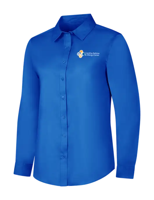 Womens Long Sleeve Royal Blue Superpro React Twill Shirt w/Carolina Asthma Logo