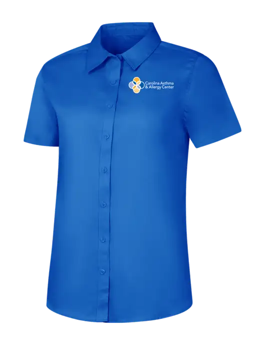 Womens Short Sleeve Royal Blue Superpro React Twill Shirt w/Carolina Asthma Logo