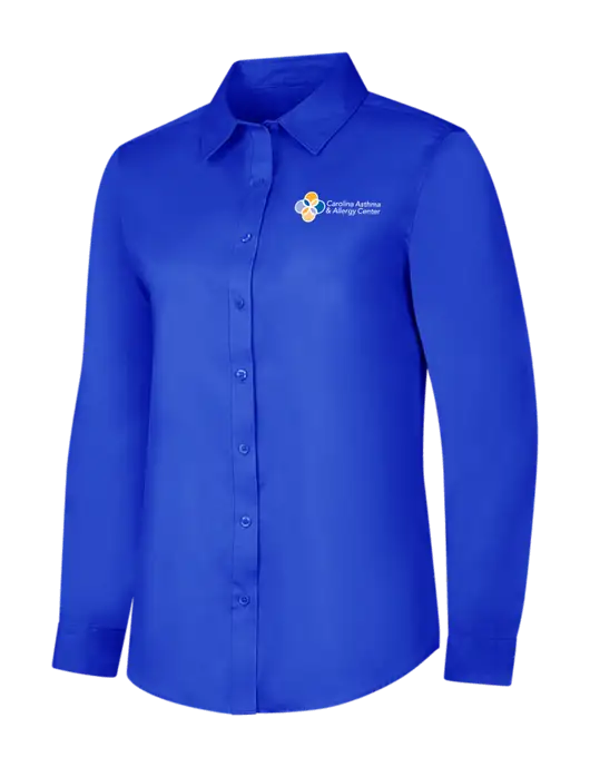 Womens Long Sleeve Dark Royal Superpro React Twill Shirt w/Carolina Asthma Logo