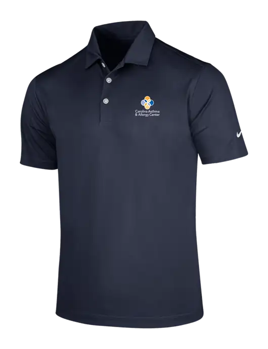 NIKE Dark Navy Dri-Fit Vertical Mesh Polo w/Carolina Asthma Logo