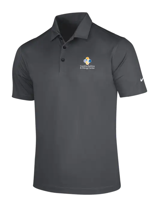 NIKE Dark Grey Dri-Fit Vertical Mesh Polo w/Carolina Asthma Logo