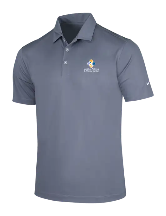 NIKE Medium Grey Dri-Fit Vertical Mesh Polo w/Carolina Asthma Logo