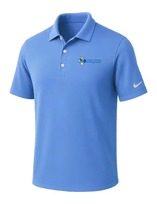 NIKE Carolina Blue Dri-Fit Micro Pique Polo w/Carolina Asthma Logo