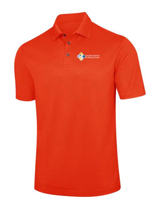 Orange Performance Fine Jacquard Polo w/Carolina Asthma Logo