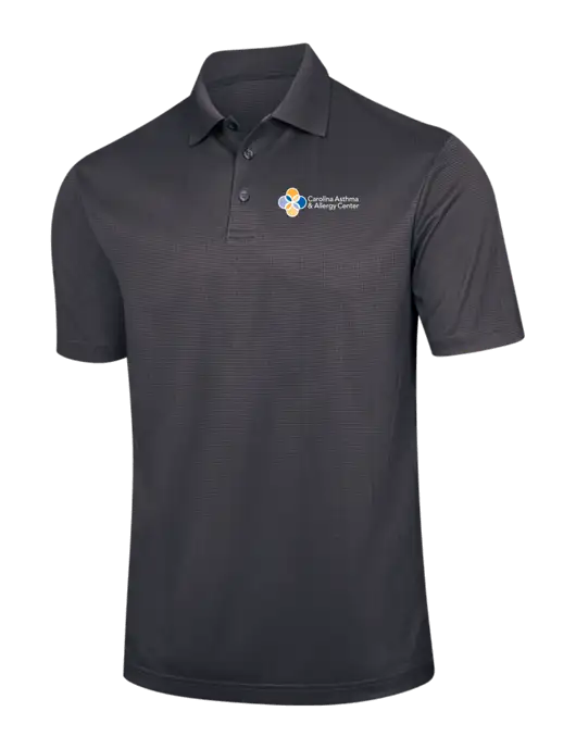 Dark Grey Performance Fine Jacquard Polo w/Carolina Asthma Logo