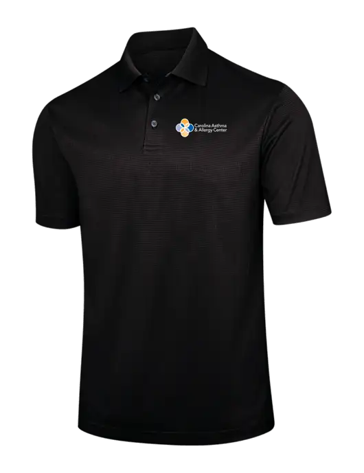 Black Performance Fine Jacquard Polo w/Carolina Asthma Logo