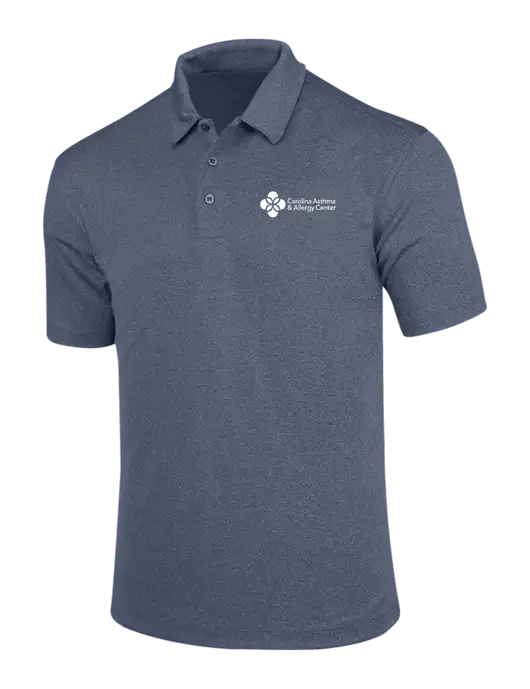 True Navy Trace Heather Polo w/Carolina Asthma Logo
