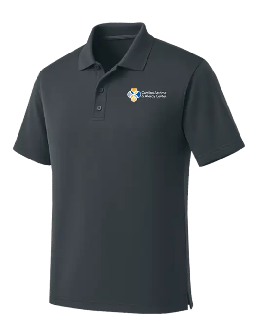 Dark Grey Dry Zone UV Micro Mesh Polo w/Carolina Asthma Logo