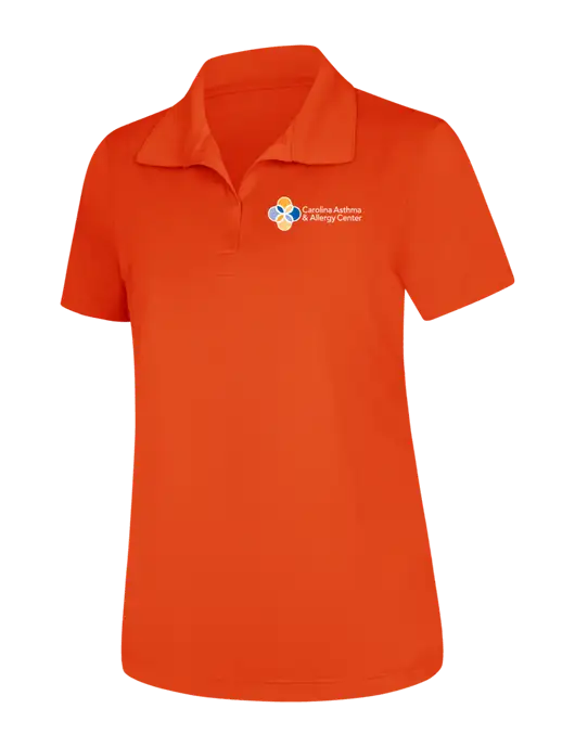 Womens Orange Micropique Sport-Wick Polo w/Carolina Asthma Logo