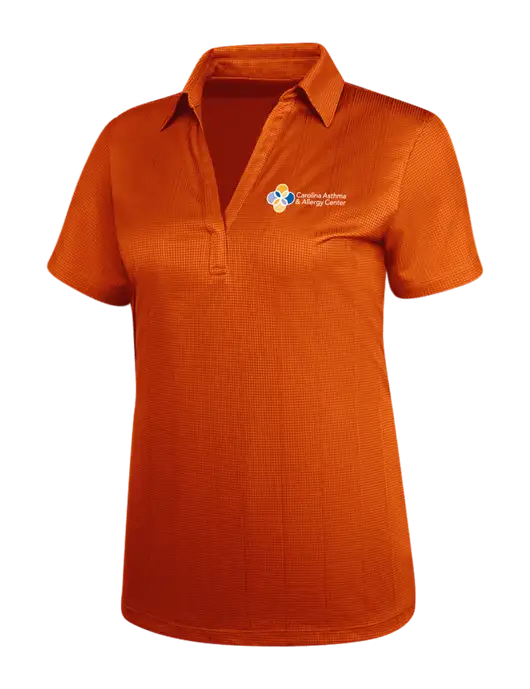 Orange Womens Performance Fine Jacquard Polo w/Carolina Asthma Logo