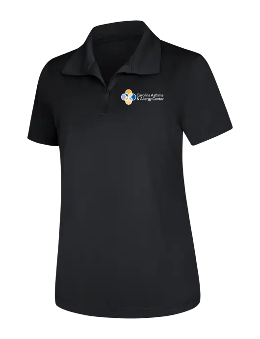Womens Black Micropique Sport-Wick Polo w/Carolina Asthma Logo