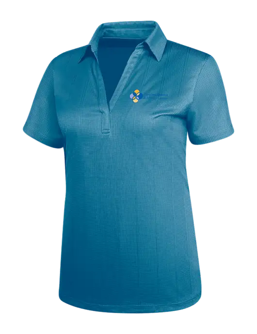 Carolina Blue Womens Performance Fine Jacquard Polo w/Carolina Asthma Logo