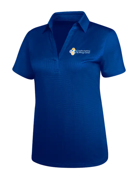 Dark Royal Blue Womens Performance Fine Jacquard Polo w/Carolina Asthma Logo