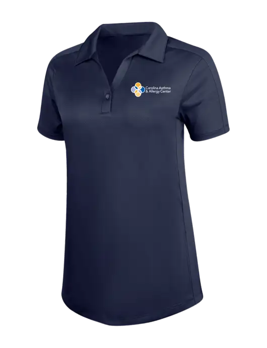Womens Dark Navy Diamond Jacquard Polo w/Carolina Asthma Logo
