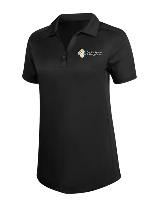 Womens Black Diamond Jacquard Polo w/Carolina Asthma Logo