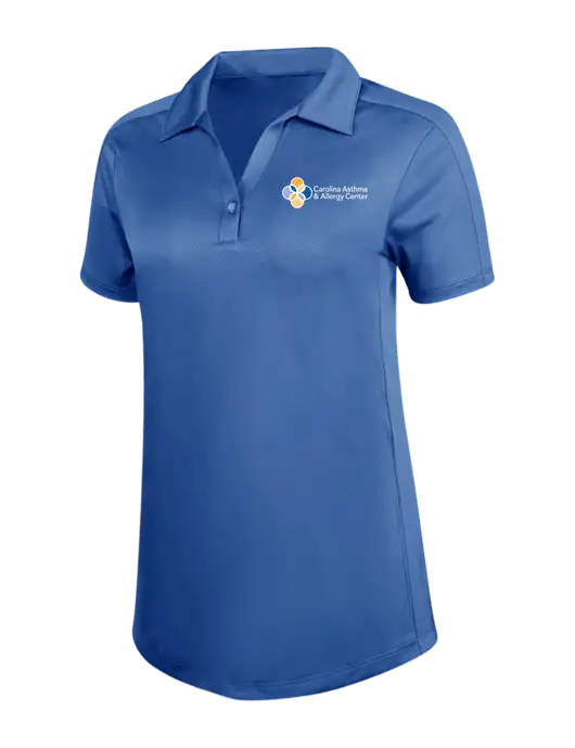 Womens Dark Royal Blue Diamond Jacquard Polo w/Carolina Asthma Logo