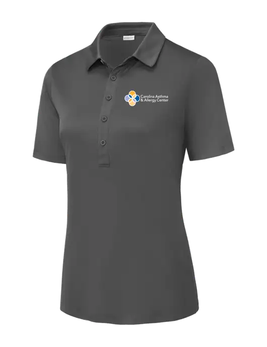 Dark Smoke Grey Womens Posi-UV Pro Polo w/Carolina Asthma Logo