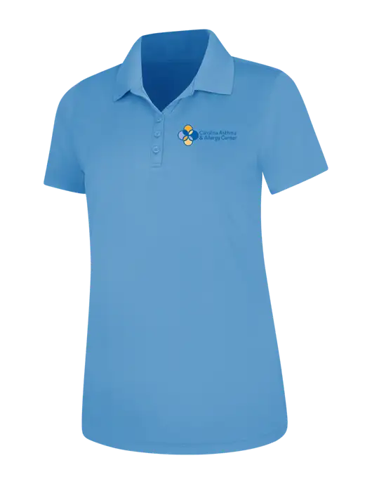 Carolina Blue Womens Dry Zone UV Mesh Polo w/Carolina Asthma Logo
