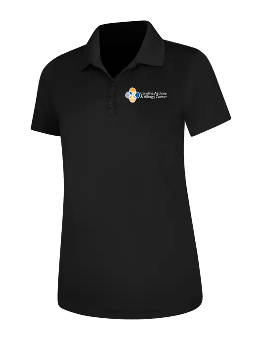 Black Womens Dry Zone UV Mesh Polo w/Carolina Asthma Logo