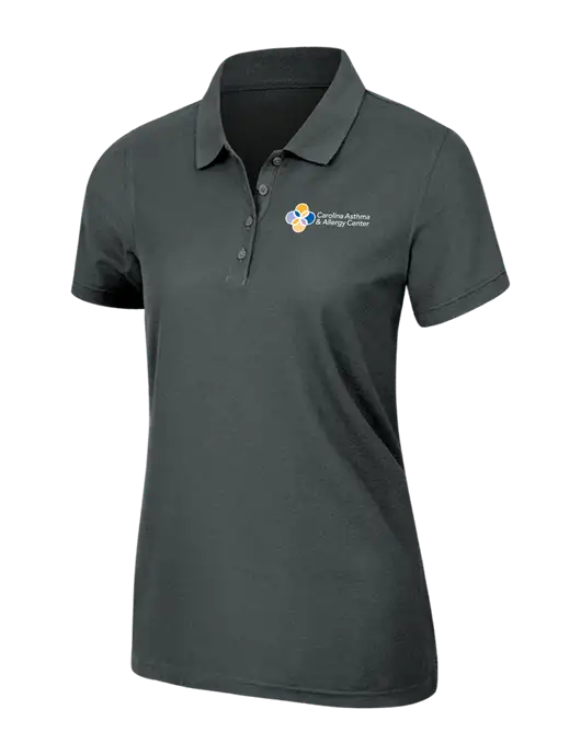 Dark Grey Womens Core Classic Pique Polo w/Carolina Asthma Logo