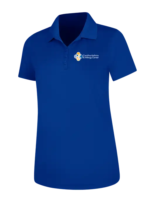 Dark Royal Womens Dry Zone UV Mesh Polo w/Carolina Asthma Logo