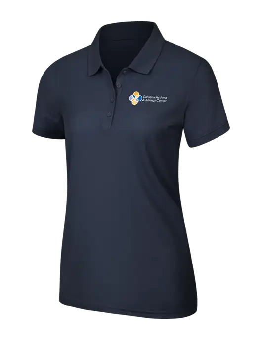 Navy Blue Womens Core Classic Pique Polo w/Carolina Asthma Logo