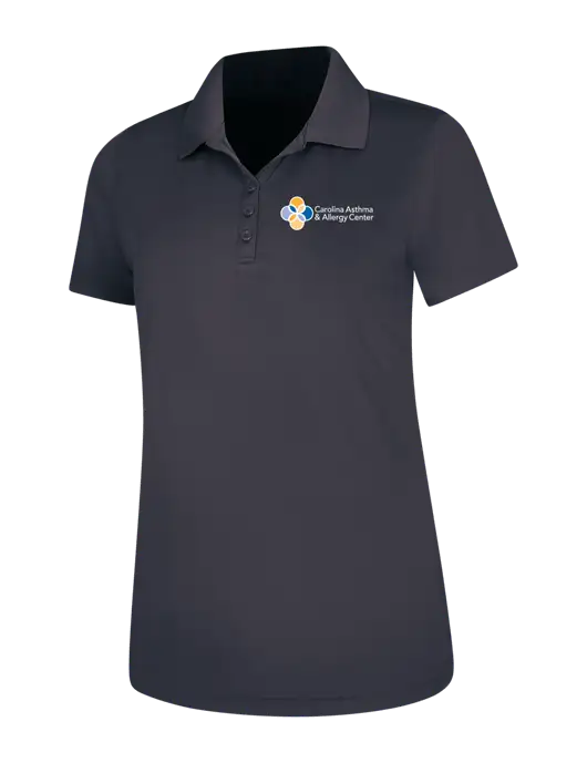 Dark Grey Womens Dry Zone UV Mesh Polo w/Carolina Asthma Logo