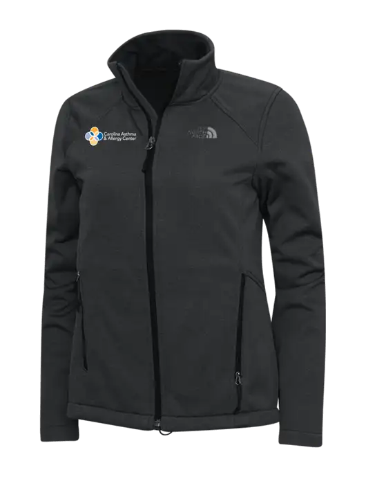 North Face Dark Grey Heather Womens Ridgewall Soft Shell Jacket w/Carolina Asthma Logo